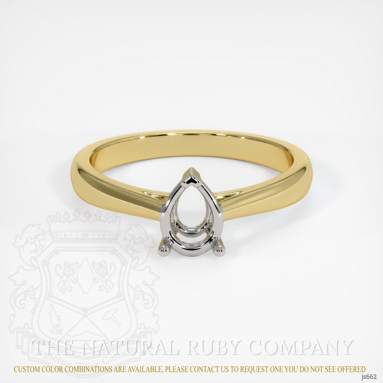 14K White & Yellow Solitaire Ring Setting