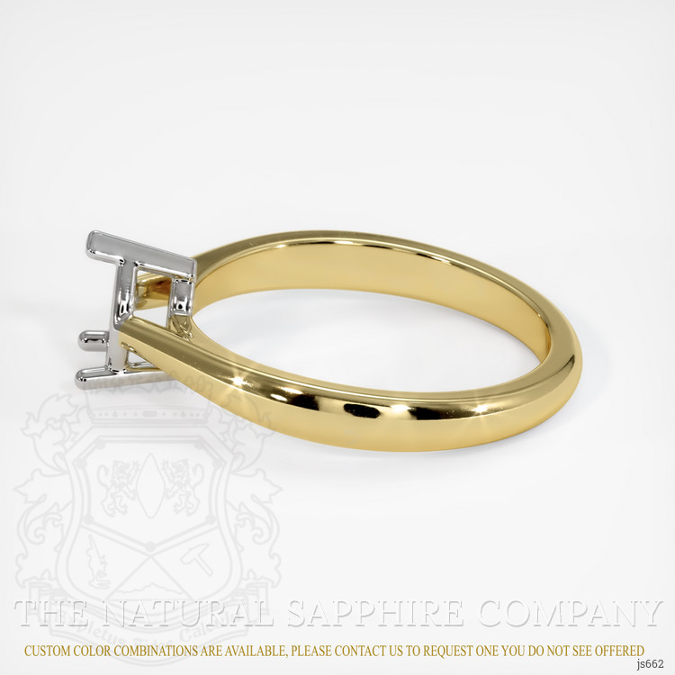 14K White & Yellow Solitaire Ring Setting