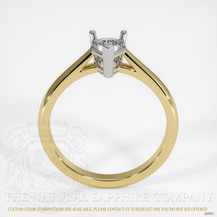 14K White & Yellow Solitaire Ring Setting