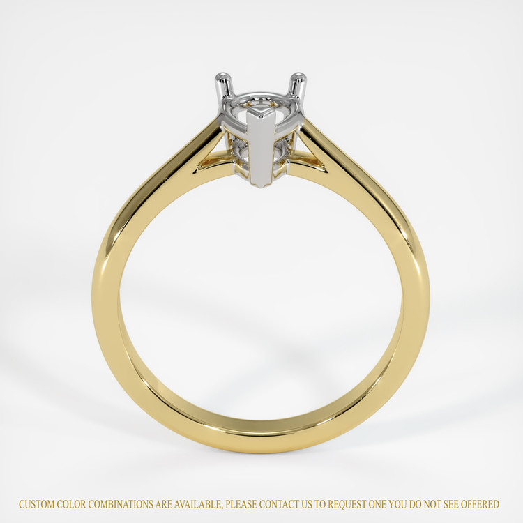 14K White & Yellow Solitaire Ring Setting