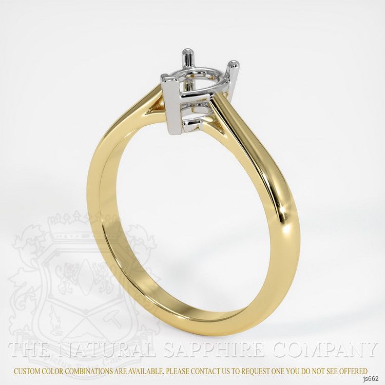 18K White & Yellow Solitaire Ring Setting