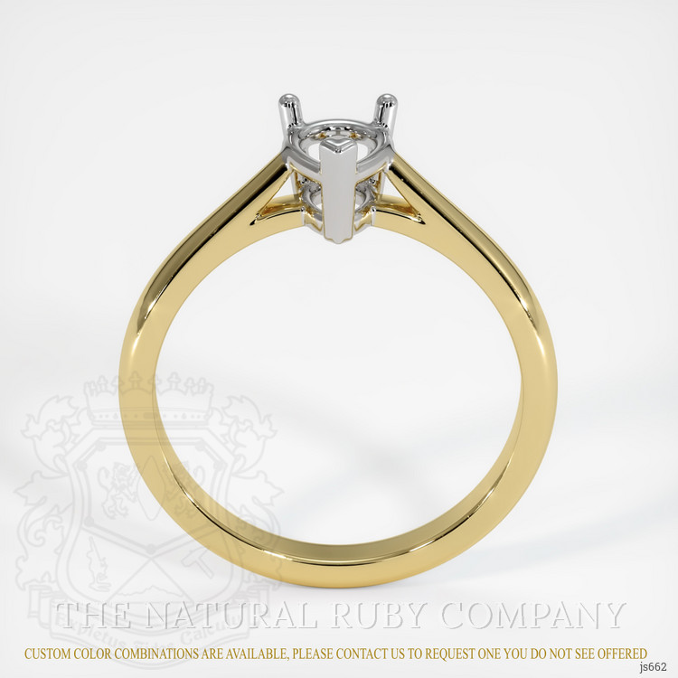 18K White & Yellow Solitaire Ring Setting