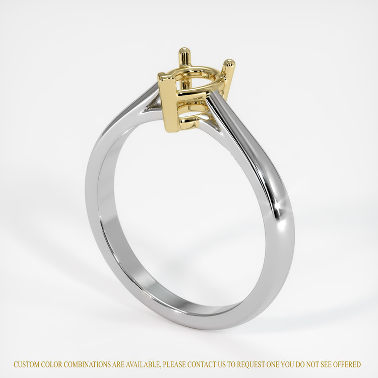 14K Yellow & White Solitaire Ring Setting