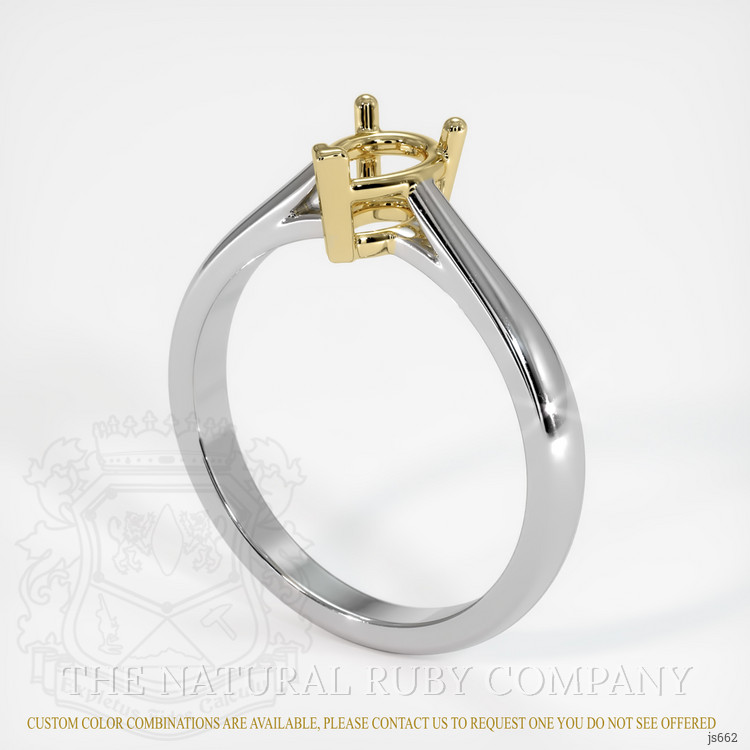 14K Yellow & White Solitaire Ring Setting