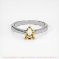 14K Yellow & White Solitaire Ring Setting Image