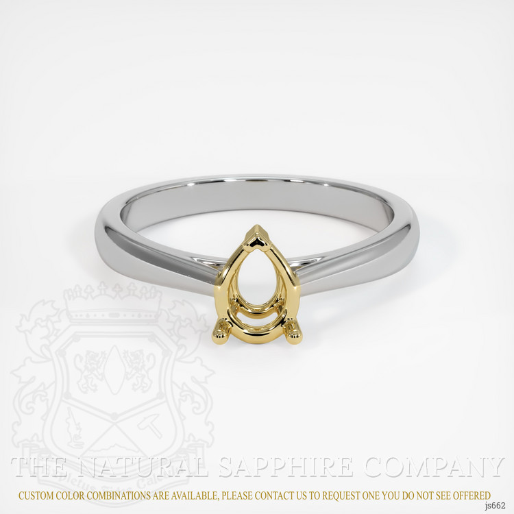 14K Yellow & White Solitaire Ring Setting