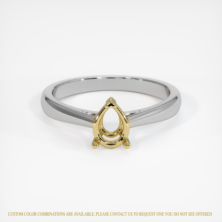 14K Yellow & White Solitaire Ring Setting