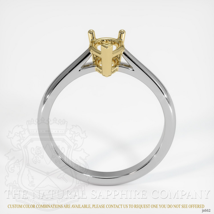 14K Yellow & White Solitaire Ring Setting
