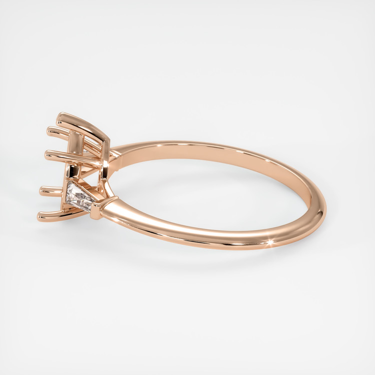 14K Rose Gold Three Stone Ring Setting