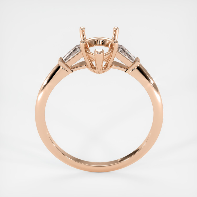 14K Rose Gold Three Stone Ring Setting