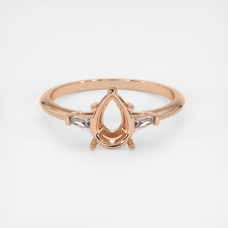 18K Rose Gold Three Stone Ring Setting