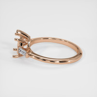 18K Rose Gold Three Stone Ring Setting Image