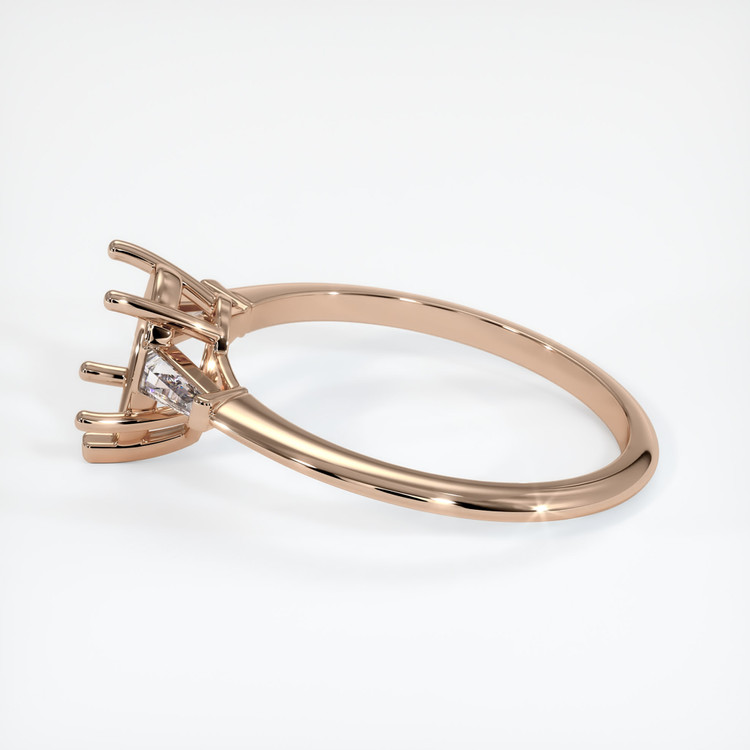 18K Rose Gold Three Stone Ring Setting
