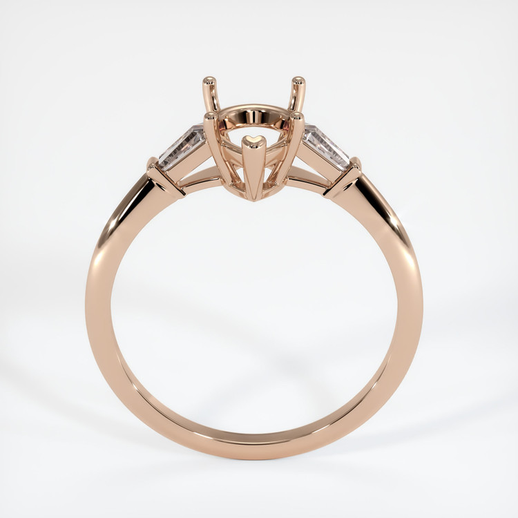 18K Rose Gold Three Stone Ring Setting