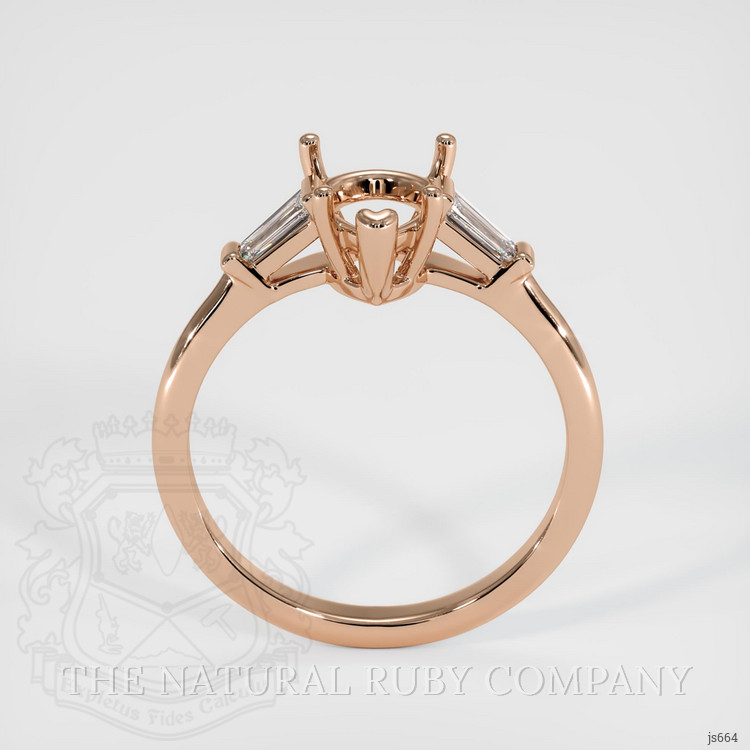 18K Rose Gold Three Stone Ring Setting