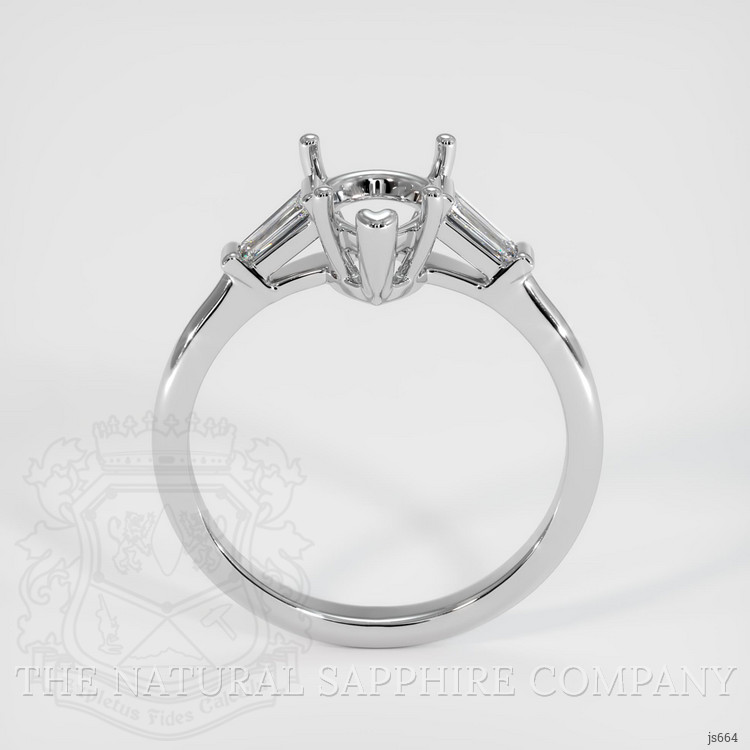 10K White Gold Three Stone Ring Setting