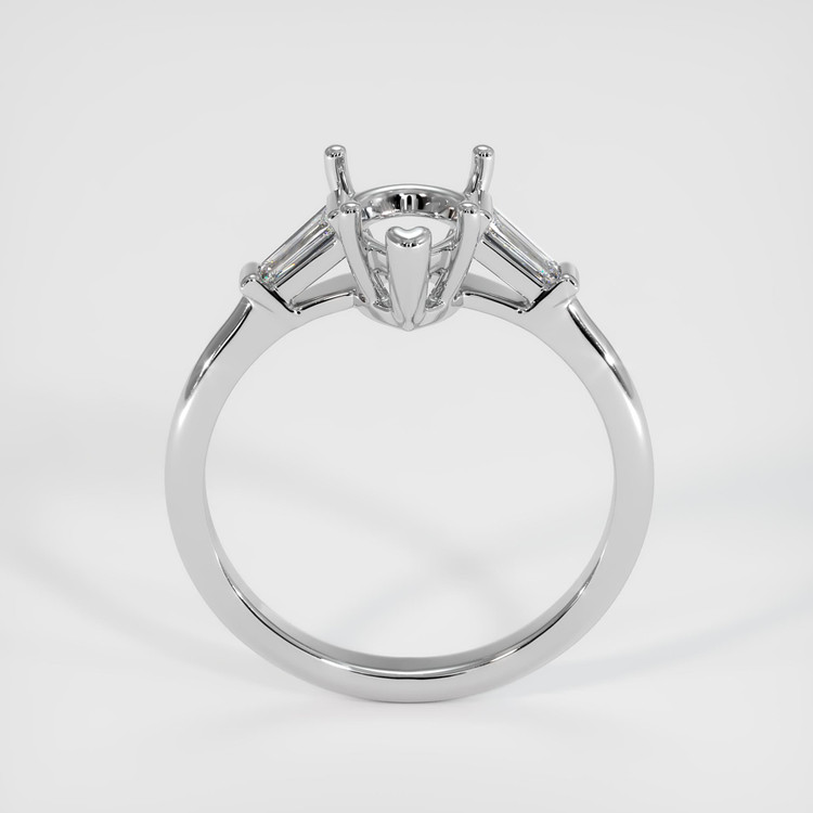 10K White Gold Three Stone Ring Setting