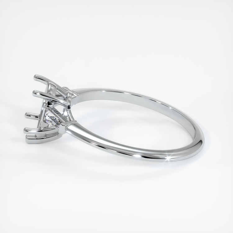 14K White Gold Three Stone Ring Setting