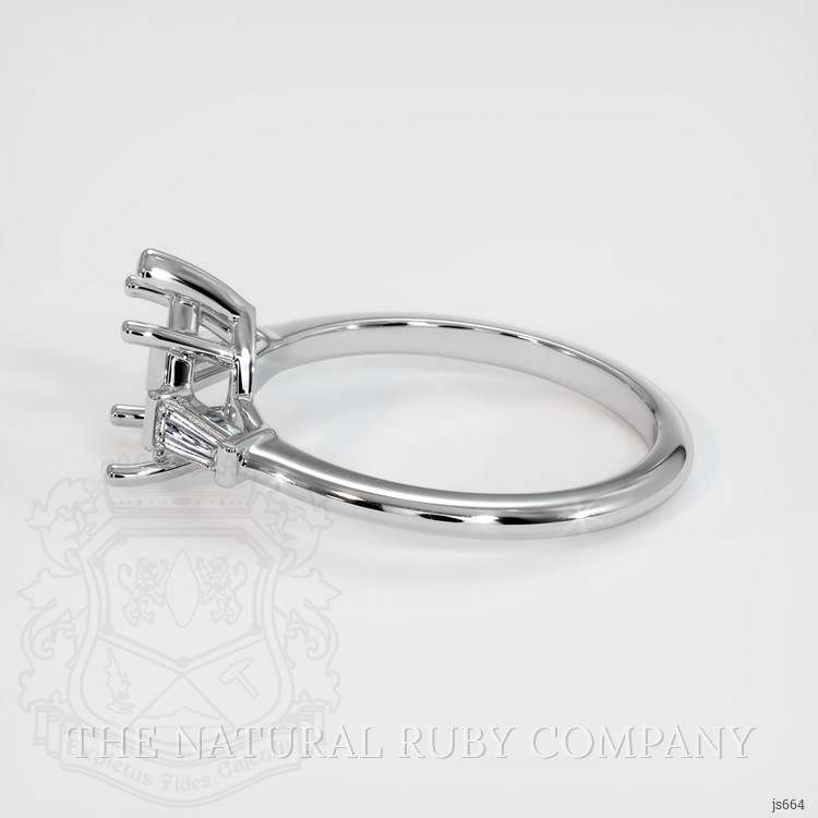 14K White Gold Three Stone Ring Setting