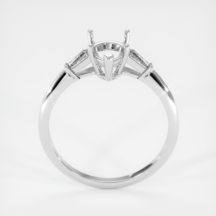 14K White Gold Three Stone Ring Setting