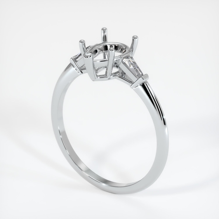 18K White Gold Three Stone Ring Setting