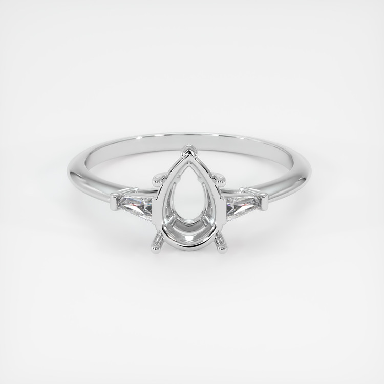 18K White Gold Three Stone Ring Setting