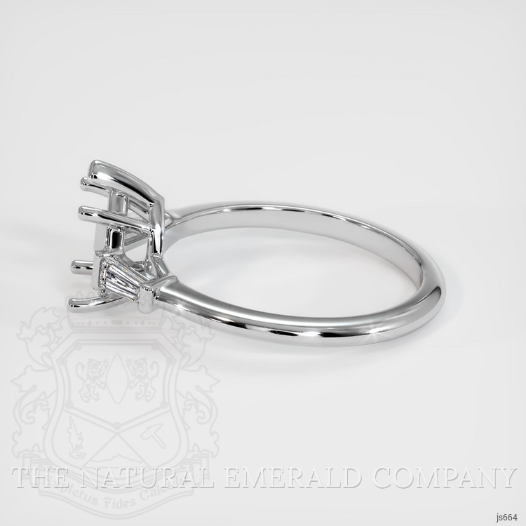 18K White Gold Three Stone Ring Setting
