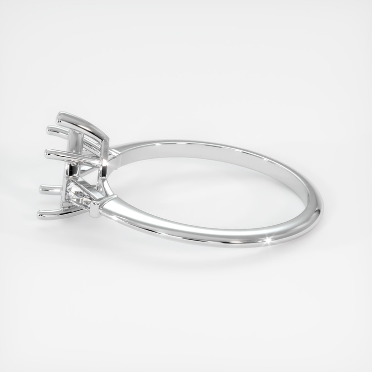 18K White Gold Three Stone Ring Setting