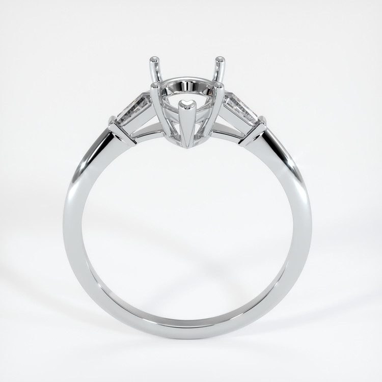 18K White Gold Three Stone Ring Setting