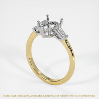 14K White & Yellow Three Stone Ring Setting Video