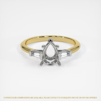 14K White & Yellow Three Stone Ring Setting Image