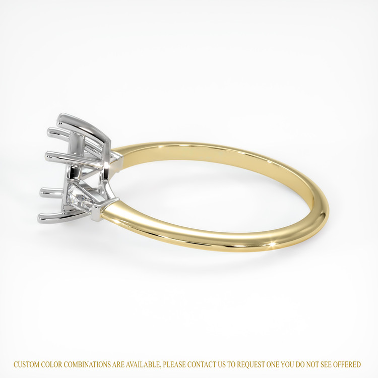 18K White & Yellow Three Stone Ring Setting