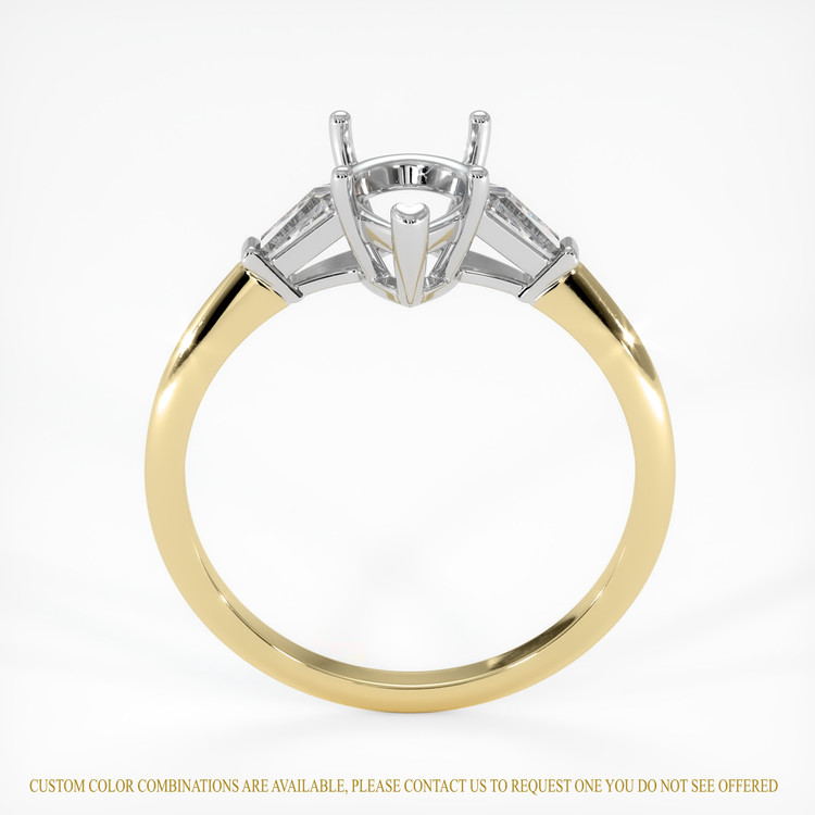 18K White & Yellow Three Stone Ring Setting