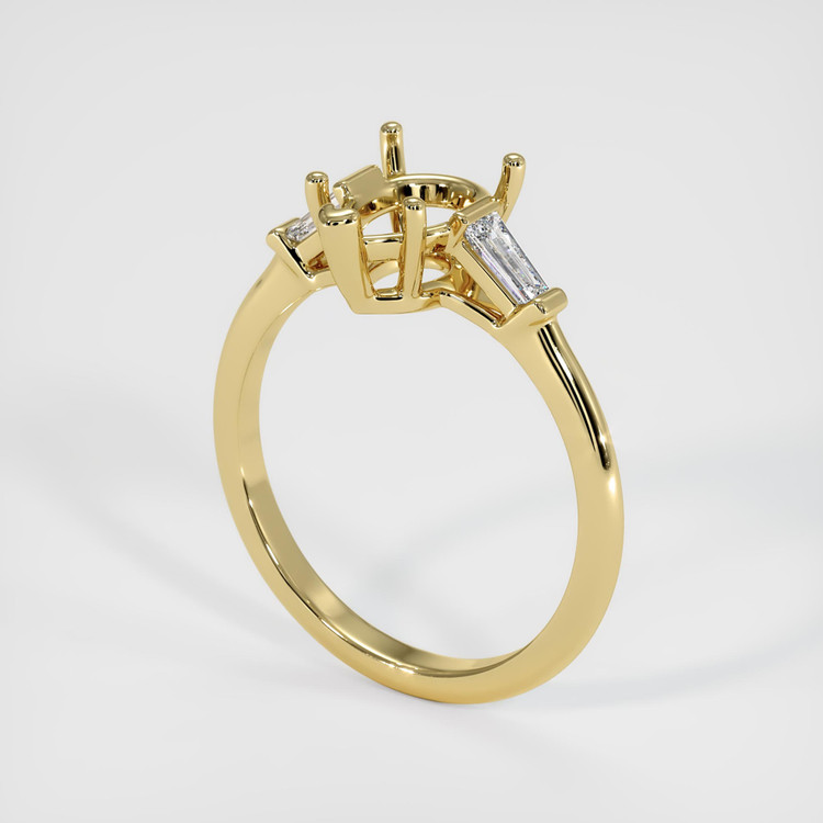 10K Yellow Gold Three Stone Ring Setting