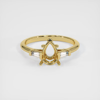 10K Yellow Gold Three Stone Ring Setting Image
