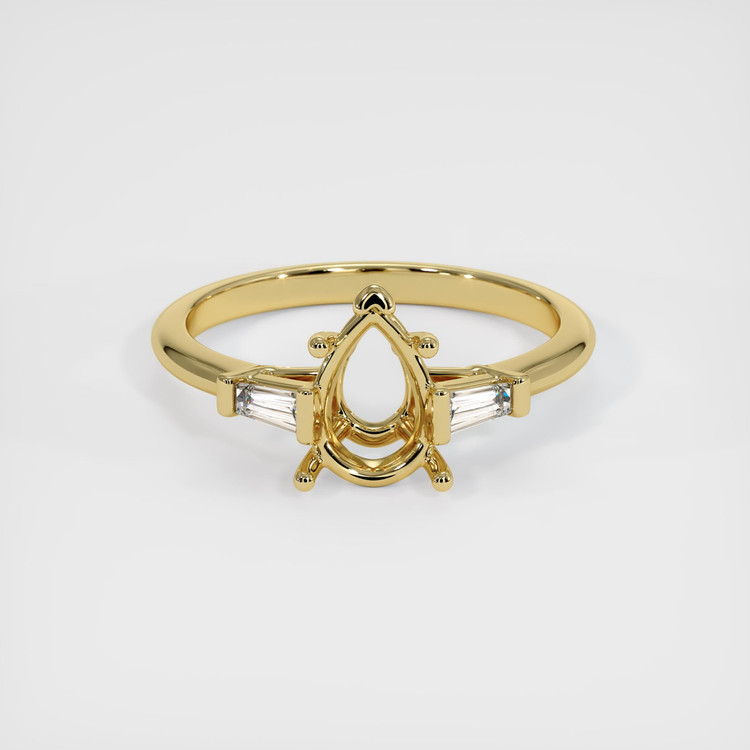 10K Yellow Gold Three Stone Ring Setting