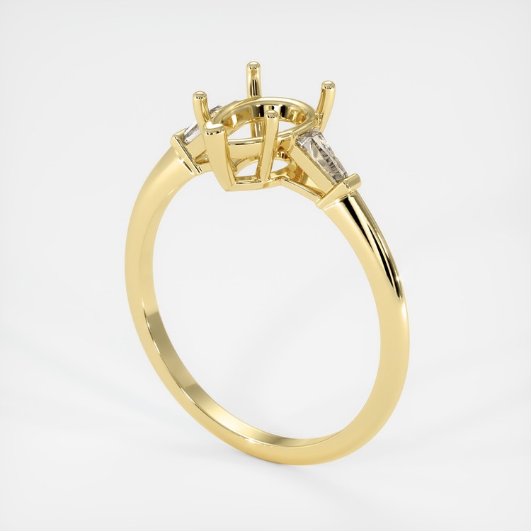 14K Yellow Gold Three Stone Ring Setting