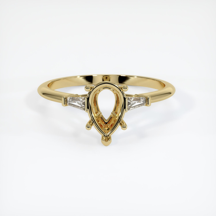 14K Yellow Gold Three Stone Ring Setting