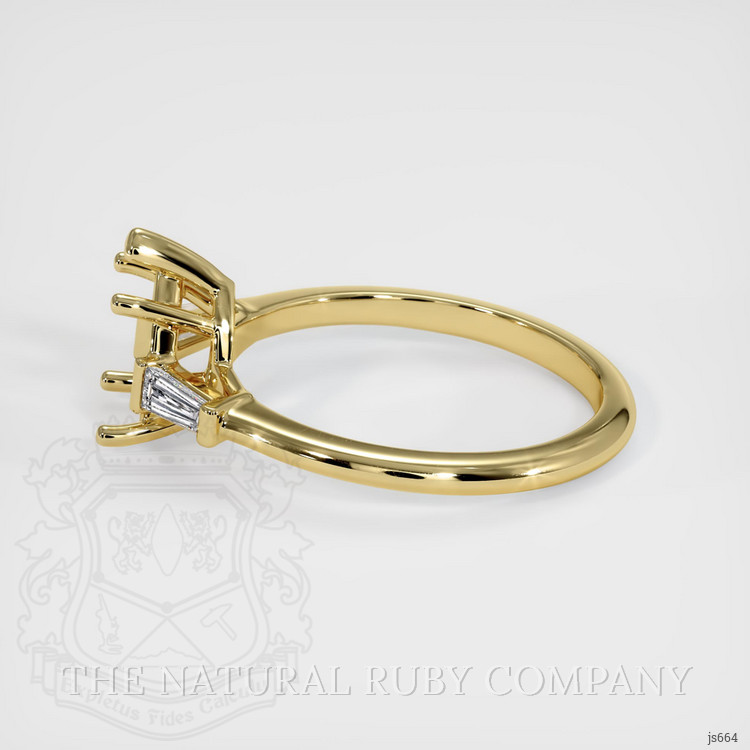 14K Yellow Gold Three Stone Ring Setting
