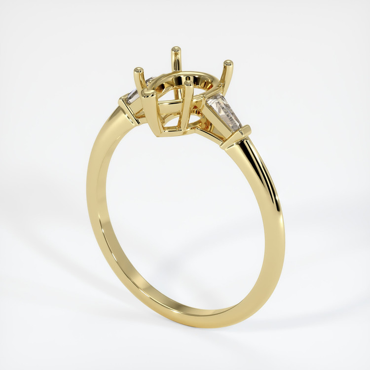 18K Yellow Gold Three Stone Ring Setting