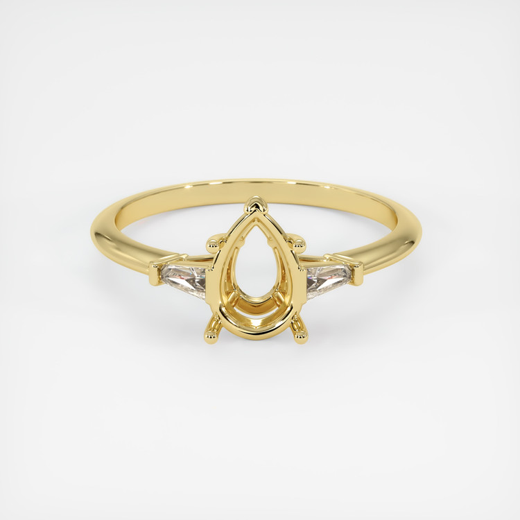 18K Yellow Gold Three Stone Ring Setting