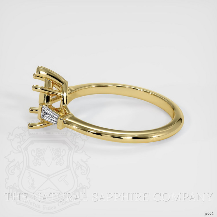 18K Yellow Gold Three Stone Ring Setting