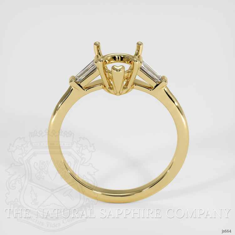 18K Yellow Gold Three Stone Ring Setting