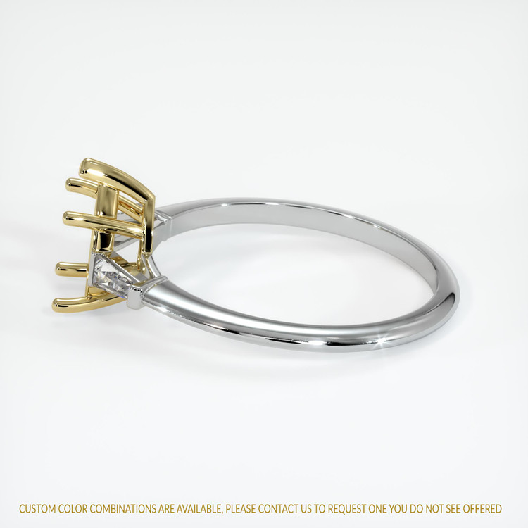 14K Yellow & White Three Stone Ring Setting