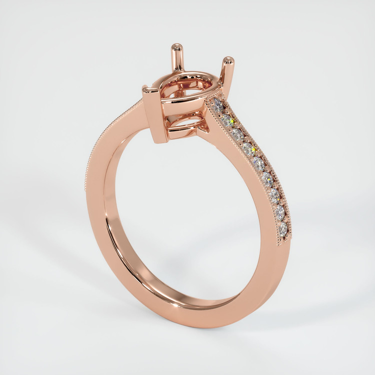 14K Rose Gold Pave Ring Setting