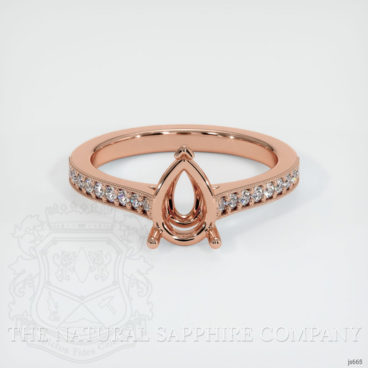 14K Rose Gold Pave Ring Setting