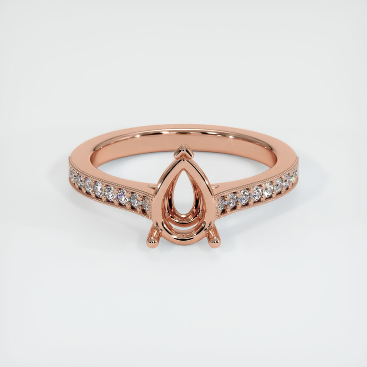 14K Rose Gold Pave Ring Setting