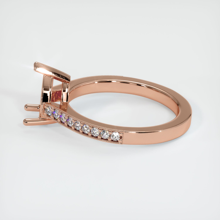 14K Rose Gold Pave Ring Setting