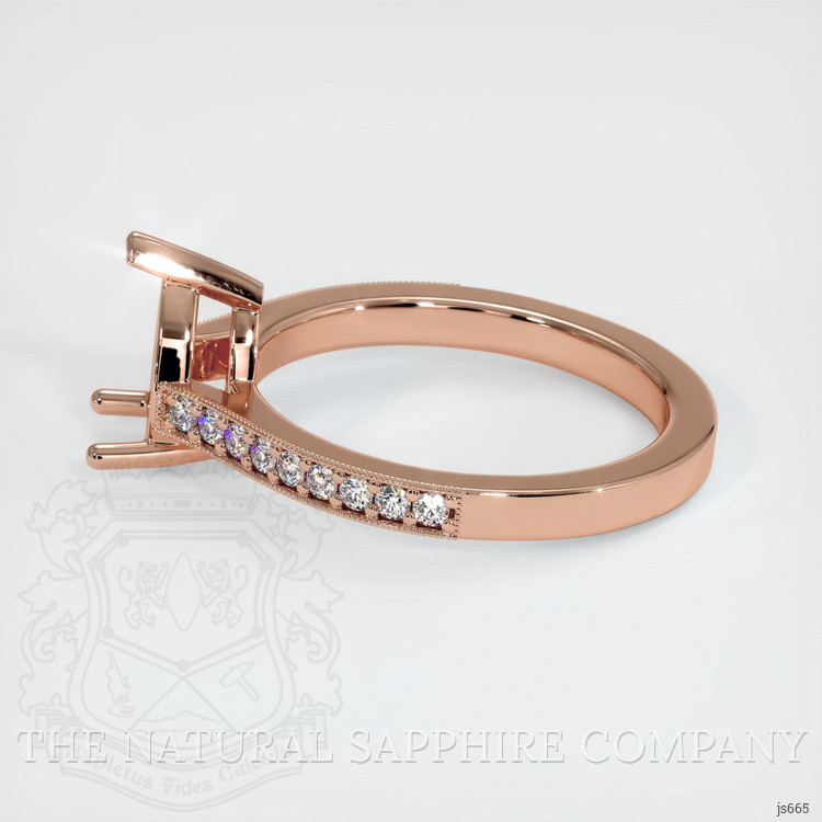 14K Rose Gold Pave Ring Setting