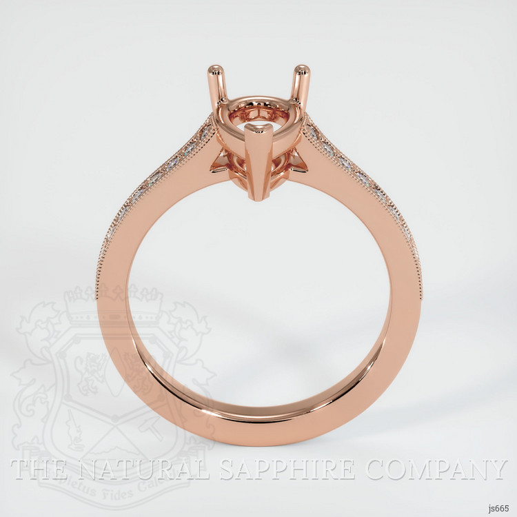 14K Rose Gold Pave Ring Setting